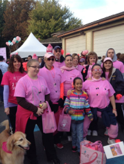 gathering for the breast cancer walk with piwh